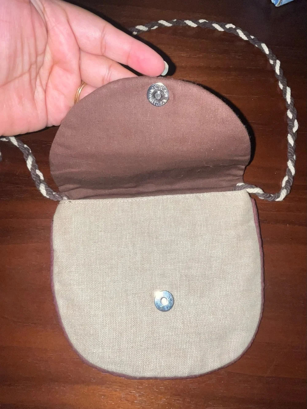 World Market Beaded  cream and brown Crossbody Phone Case